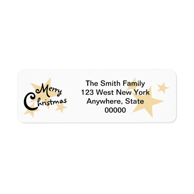 Gold Star Frohe Weihnachten auf White Labels (Vorne)