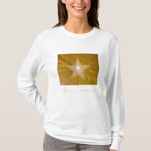 Gold Star 'Frohe Weihnachten' Langarm-Shirt T-Shirt