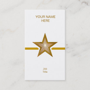 Gold Star Gold Line Visitenkarte Weiß