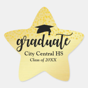 Gold Star Graduate 2018 Abschluss Umschlag Aufkleb Stern-Aufkleber