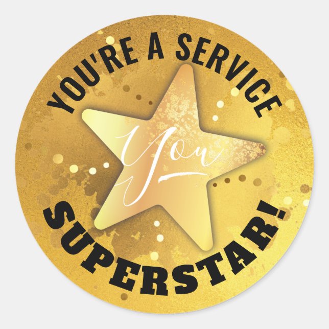 Gold star grand emploi autocollants de reconnaissa (Devant)