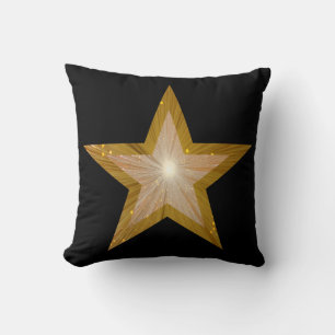 Gold Star große & kleine Wurfkissen schwarz Kissen