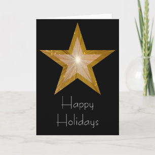 Gold Star "Happy Holidays" Karte schwarz