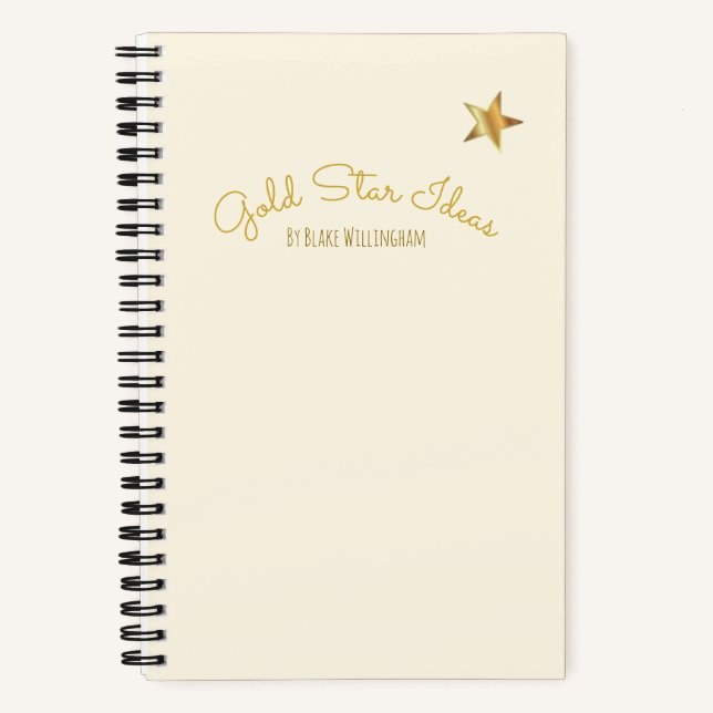 Gold Star Ideas Personalized Sketchbook Notizbuch (Vorderseite)