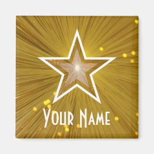 "Gold"-Star "Ihr Name" Kühlschrankmagnet-Platz Magnet
