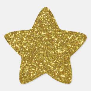 Gold Star in Gold Glitzer Textur Stern-Aufkleber