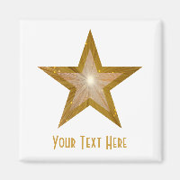 Gold Star Kühlschrank 'Dein Text' Magnetquadrat we