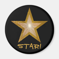 Gold Star Kühlschrank 'STAR' Magnet rund schwarz