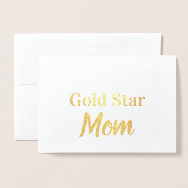 Gold Star Mama Glücklich Muttertag Gold Folienkarte (Vorderseite mit Umschlag)