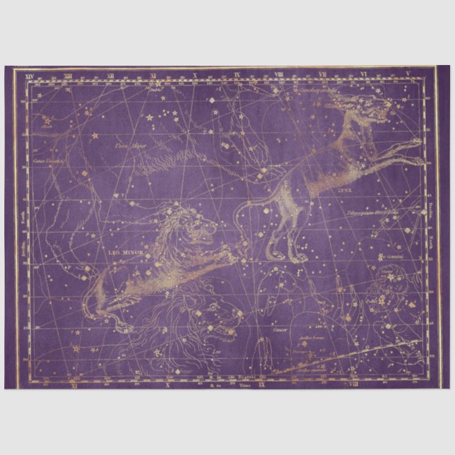 Gold Star Map Design 5 Seidenpapier (Vorderseite)