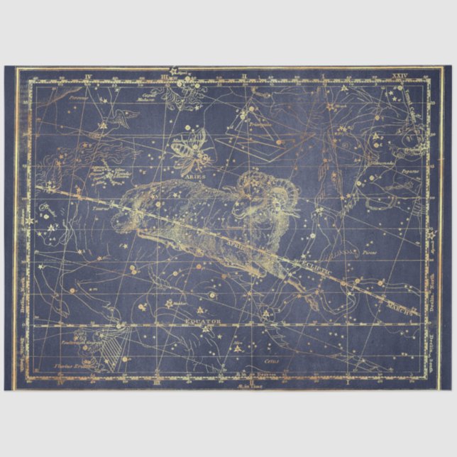 Gold Star Map Series Design 14 Seidenpapier (Vorderseite)