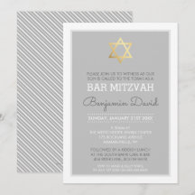 GOLD STAR OF DAVID Bar mitzvah Modernes, einfaches