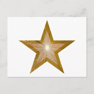 Gold Star Postkarte weiß