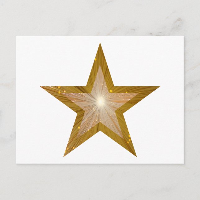 Gold Star Postkarte weiß (Vorderseite)