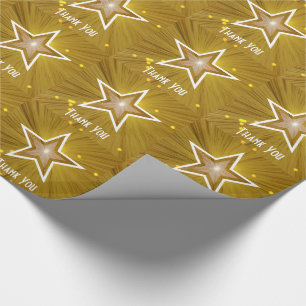 Gold Star Print Danke für den weißen Text Geschenkpapier