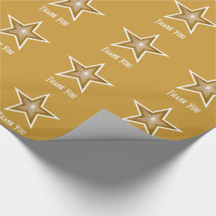 Gold Star Print Danke Gold Geschenkpapier