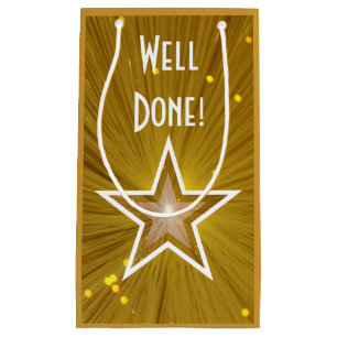 Gold Star print Eh bien fait sac cadeau petit