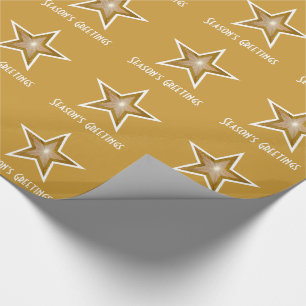 Gold-Star-Print-Saison Grüße Gold-Text Geschenkpapier