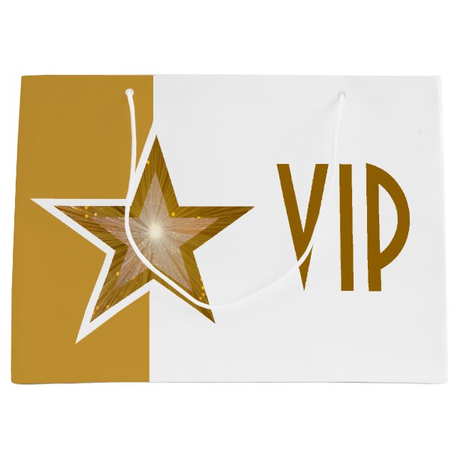 Gold Star Print VIP Gold große Geschenktüte (Vorderseite)