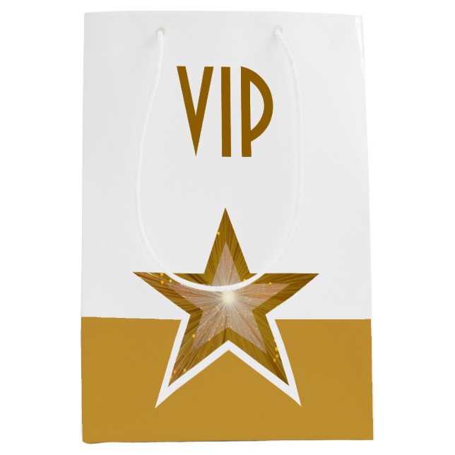 Gold Star Print VIP Gold Whitepaper Mittlere Geschenktüte (Vorderseite)
