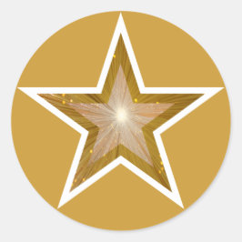 "Gold"-Star-Rundaufkleber gelb Runder Aufkleber