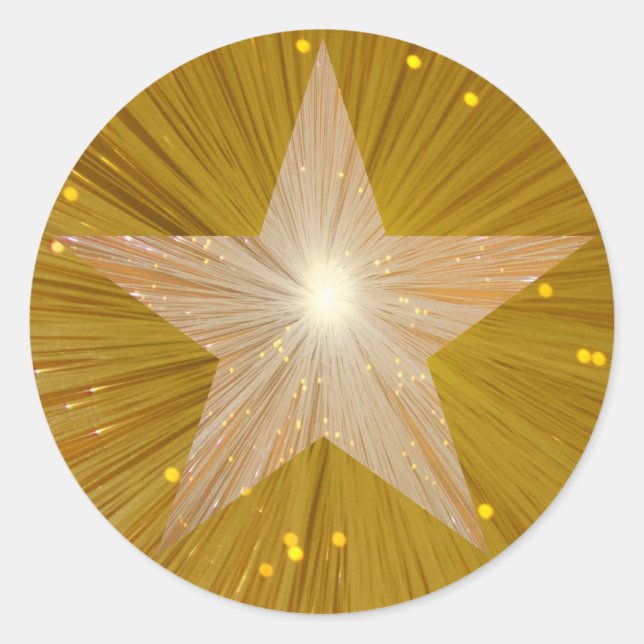 Gold Star Rundaufkleber Runder Aufkleber (Vorderseite)
