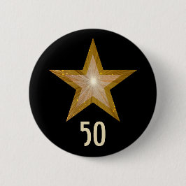 "Gold"-Star-Schaltfläche "Alter" schwarz Button