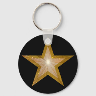 Gold Star Schlüsselanhänger schwarz