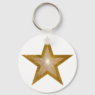 Gold Star Schlüsselanhänger weiß