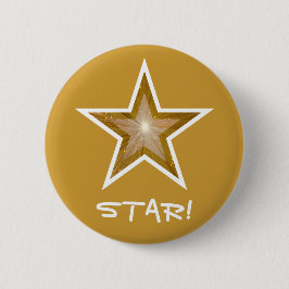 "Gold" Star 'STAR' Button Gold