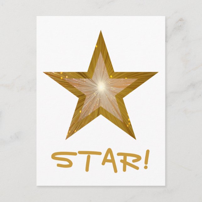 Gold Star 'STAR' carte postale blanche (Devant)
