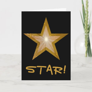 Gold Star 'STAR!' 'Gut gemacht' Karte schwarz, ver