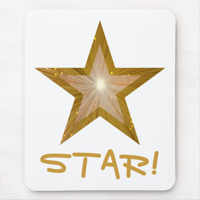 Gold Star 'STAR' Mousepad weiß (Vorne)