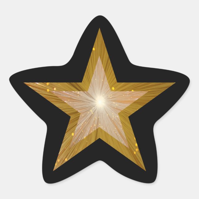 Gold Star Sterne Sticker schwarz (Vorderseite)