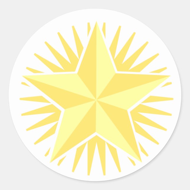 Gold-Star-Sticker Runder Aufkleber (Vorderseite)