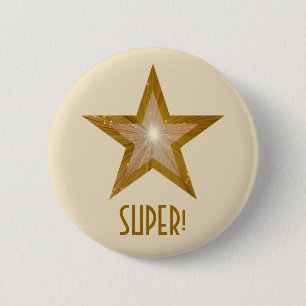 "Gold" Star "SUPER" Button Creme