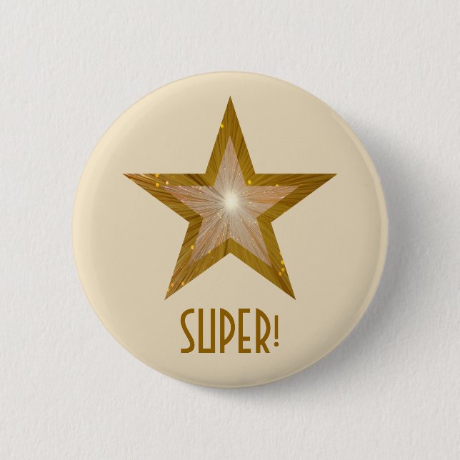 "Gold" Star "SUPER" Button Creme (Vorderseite)