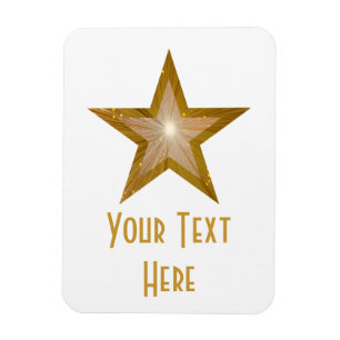 "Gold"-Star "Text"-flexibler Magnet, vertikal weiß Magnet