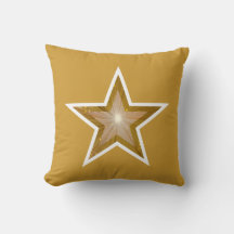 "Gold" Star "Text" Wurfkissenplatz weiß