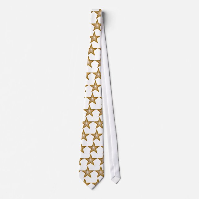 "Gold" Star tie white Krawatte (Vorderseite)