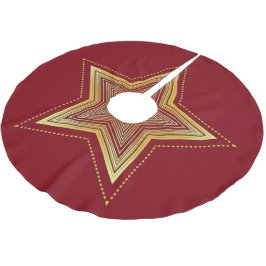 Gold Star Tree Skirt Polyester Weihnachtsbaumdecke