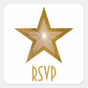 "Gold" Star UAWG Square Aufkleber weiß