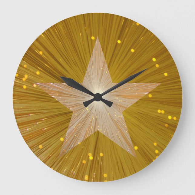 Gold-Star-Uhr Große Wanduhr (Vorderseite)