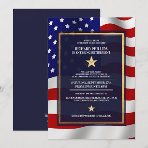 Gold Star US-Flaggen Party für das militärische Ru Einladung