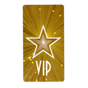 Gold Star "VIP"-Etikett mit weißem Großtext