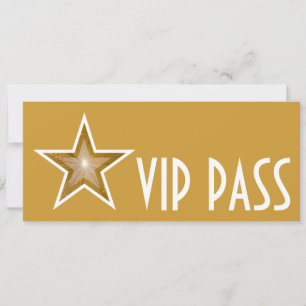 Gold Star "VIP PASS" Einladung Gold lang
