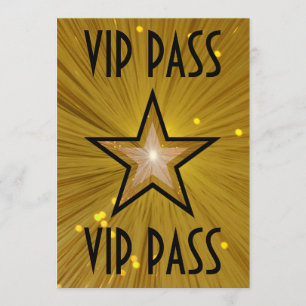 Gold Star "VIP PASS" Einladung schwarz
