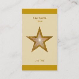 Gold Star Visitenkarten Creme Streifen vertikal Visitenkarte