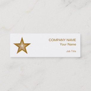 Gold Star Visitenkarten-Vorlage glänzend weiß Mini Visitenkarte