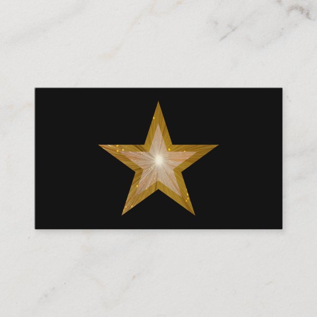 Gold Star Visitenkarten-Vorlage schwarz Visitenkarte (Vorderseite)